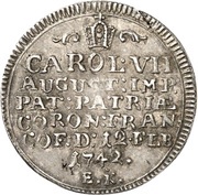 1 Ducat Silver pattern strike; Coronation, Germany, 1742 reverse image