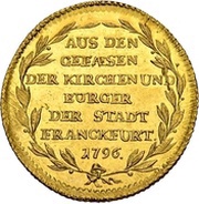 1 Ducat "Contribution Ducat" Large clouds, Germany, 1796 reverse image