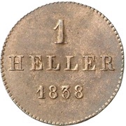 1 Heller, Germany, 1838 reverse image