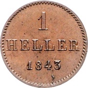 1 Heller, Germany, 1843 reverse image