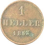 1 Heller, Germany, 1853-1858 reverse image