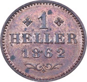 1 Heller, Germany, 1859-1865 reverse image