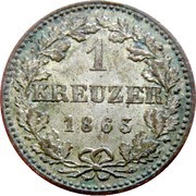 1 Kreuzer, Germany, 1862-1866 reverse image