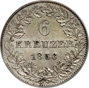 6 Kreuzer, Germany, 1846-1856 reverse image