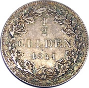 ½ Gulden, Germany, 1838-1841 reverse image
