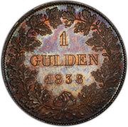 1 Gulden, Germany, 1838-1841 reverse image