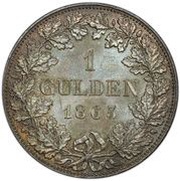 1 Gulden, Germany, 1862-1863 reverse image