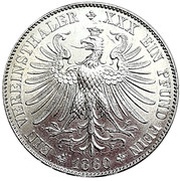 1 Vereinsthaler, Germany, 1859-1860 reverse image
