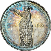 1 Thaler German Shooting Festival, Germany, 1862 reverse image