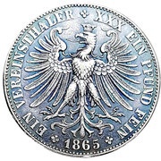 1 Vereinsthaler, Germany, 1862-1865 reverse image
