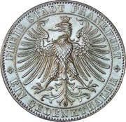 1 Thaler "Memorial Thaler", Germany, 1863 reverse image