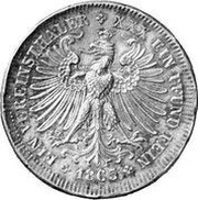 1 Vereinsthaler Pattern, Germany, 1865 reverse image