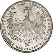 2 Gulden Constitutional Convention, Germany, 1848 reverse image