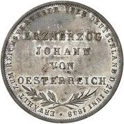 2 Gulden Archduke John - Mule, Germany, 1848 reverse image
