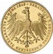 2 Gulden Constitutional Convention - Gold pattern strike reverse image