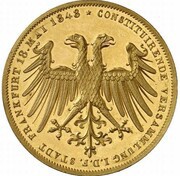 2 Gulden Imperial election of Frederick William IV.; Gold Pattern obverse image