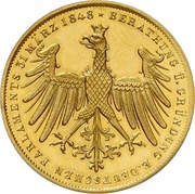 2 Gulden Gold pattern strike; Goethe Centennial obverse image