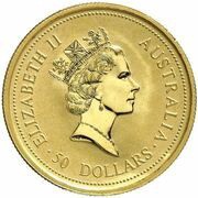 50 Dollars - Elizabeth II 3rd Portrait - Kangaroo - Gold Bullion Coin obverse image