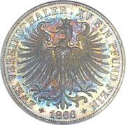 2 Vereinsthaler, Germany, 1860-1866 reverse image