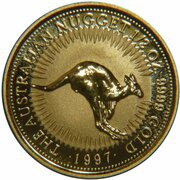 50 Dollars - Elizabeth II 3rd Portrait - Kangaroo - Gold Bullion Coin, Australia, 1996-1997 reverse image