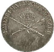 ¾ Ducat Silver pattern strike; Coronation reverse image