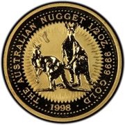 50 Dollars - Elizabeth II 3rd Portrait - Australian Nugget - Gold Bullion Coin, Australia, 1997-1998 reverse image