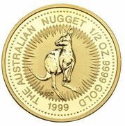 50 Dollars - Elizabeth II 4th Portrait - Australian Nugget - Gold Bullion Coin, Australia, 1998-1999 reverse image