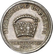 1 Ducat Silver pattern strike; Coronation, Germany, 1742 reverse image