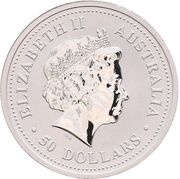 50 Dollars - Elizabeth II 4th Portrait - Koala - Platinum obverse image