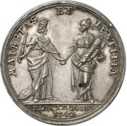 2 Ducats Silver pattern strike; Coronation, Germany, 1742 reverse image