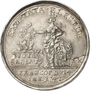 2 Ducats Silver pattern strike; Coronation, Germany, 1742 reverse image