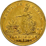 2 Ducats Coronation, Germany, 1742 reverse image