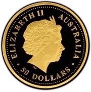50 Dollars - Elizabeth II 4th Portrait - Australian Nugget - Gold Bullion Coin obverse image