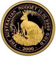 50 Dollars - Elizabeth II 4th Portrait - Australian Nugget - Gold Bullion Coin, Australia, 2000-2001 reverse image