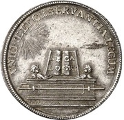 2 Ducats Silver pattern strike; Coronation, Germany, 1742 reverse image