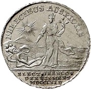 2 Ducats Silver pattern strike; Coronation, Germany, 1764 reverse image