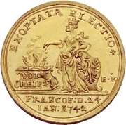4 Ducats Coronation, Germany, 1742 reverse image