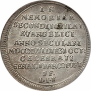 ⅛ Thaler Bicentenary of the Reformation, Germany, 1717 reverse image