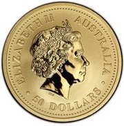 50 Dollars - Elizabeth II 4th Portrait - Kangaroo - Gold Bullion Coin obverse image