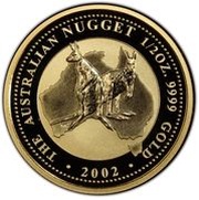 50 Dollars - Elizabeth II 4th Portrait - Kangaroo - Gold Bullion Coin, Australia, 2001-2002 reverse image