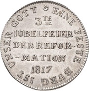 1 Ducat Tricentenary of the Reformation; Silver pattern reverse image