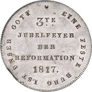 2 Ducats Tricentenary of the Reformation; Silver pattern, Germany, 1817 reverse image
