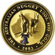 50 Dollars - Elizabeth II 4th Portrait - Kangaroo - Gold Bullion Coin, Australia, 2002 reverse image