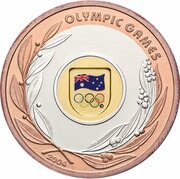 50 Dollars - Elizabeth II 4th Portrait - Olympic Games 2004 - Tri-Metalic reverse image