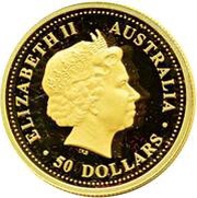 50 Dollars - Elizabeth II 4th Portrait - Kangaroo - Gold Bullion Coin obverse image