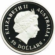 50 Dollars - Elizabeth II 4th Portrait - Koala - Platinum obverse image