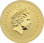 50 Dollars - Elizabeth II 4th Portrait - Year of the Rooster - Gold obverse image