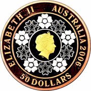 50 Dollars - Elizabeth II 4th Portrait - Commonwealth Games 2006 - Tri-Metalic obverse image