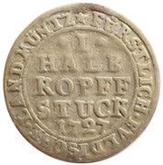 ½ Kopfstück - Adolph of Dalberg, Germany, 1726-1727 reverse image