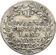 1 Kopfstück - Adolph of Dalberg, Germany, 1726-1728 reverse image